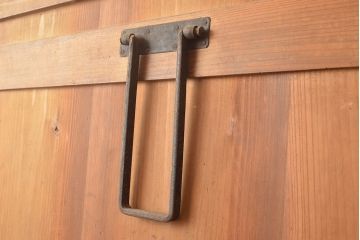 和製アンティーク　明治〜大正期　鏡板ケヤキ材・枠ヒノキ材　重ね戸棚(水屋箪笥、夜具箪笥、布団箪笥、収納箪笥)(R-048765)