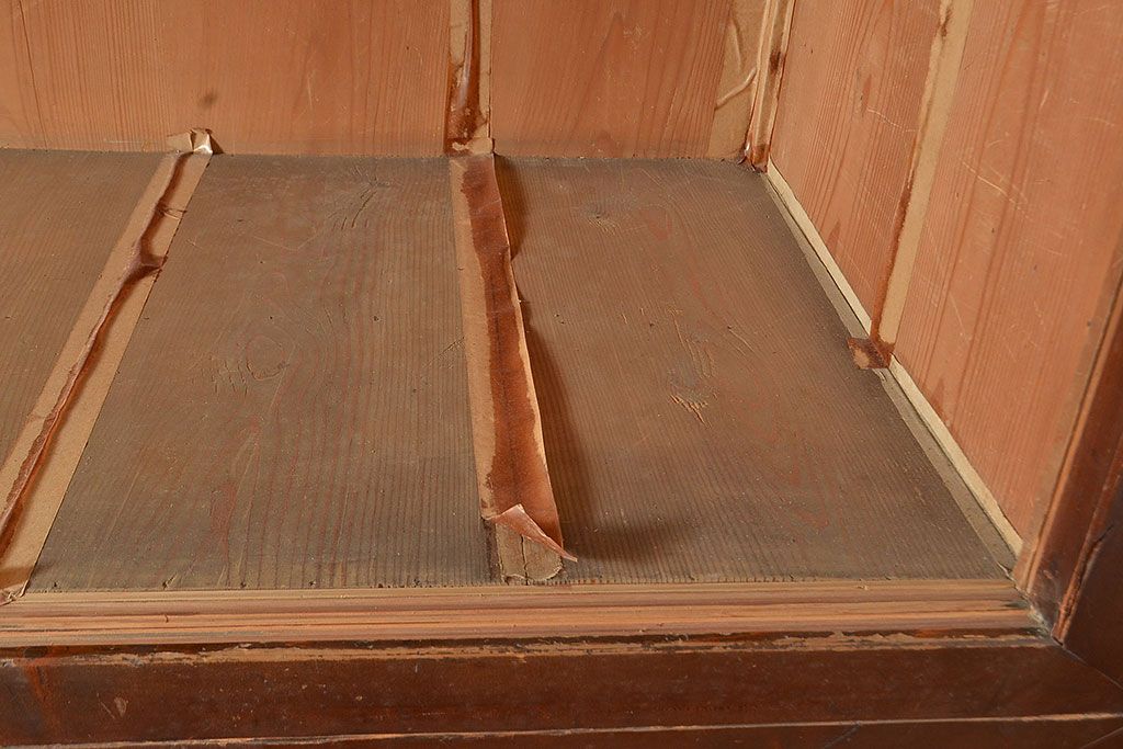 和製アンティーク　ヒノキ材・ケヤキ材　激レアサイズ!!堂々とした存在感抜群の九尺収納箪笥(水屋箪笥、夜具箪笥、布団箪笥、キャビネット、収納棚)(R-048768)