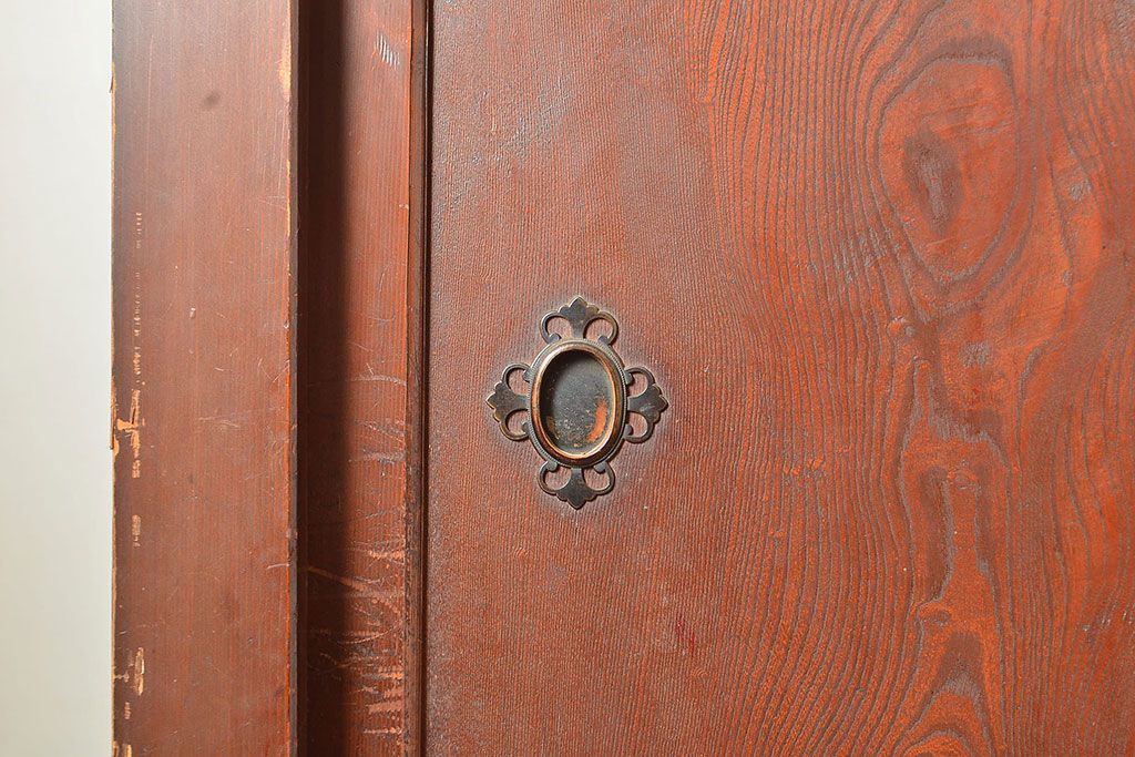 和製アンティーク　ヒノキ材・ケヤキ材　激レアサイズ!!堂々とした存在感抜群の九尺収納箪笥(水屋箪笥、夜具箪笥、布団箪笥、キャビネット、収納棚)(R-048768)