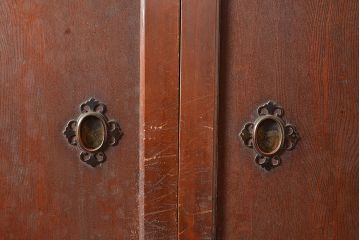 和製アンティーク　ヒノキ材・ケヤキ材　激レアサイズ!!堂々とした存在感抜群の九尺収納箪笥(水屋箪笥、夜具箪笥、布団箪笥、キャビネット、収納棚)(R-048768)