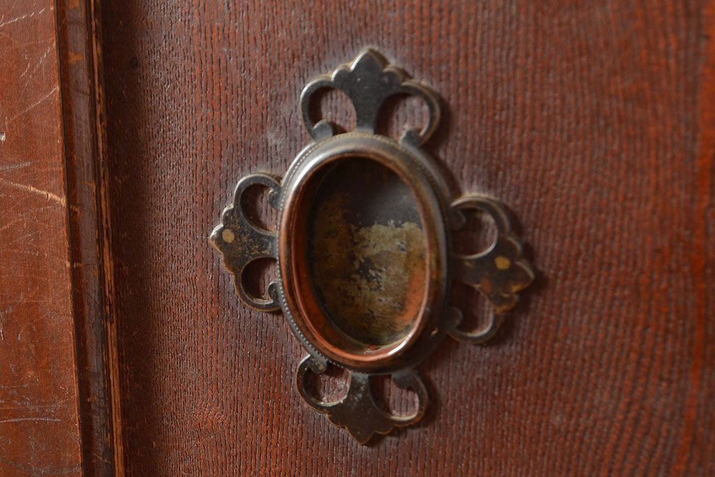 和製アンティーク　ヒノキ材・ケヤキ材　激レアサイズ!!堂々とした存在感抜群の九尺収納箪笥(水屋箪笥、夜具箪笥、布団箪笥、キャビネット、収納棚)(R-048768)