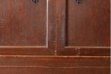 和製アンティーク　ヒノキ材・ケヤキ材　激レアサイズ!!堂々とした存在感抜群の九尺収納箪笥(水屋箪笥、夜具箪笥、布団箪笥、キャビネット、収納棚)(R-048768)