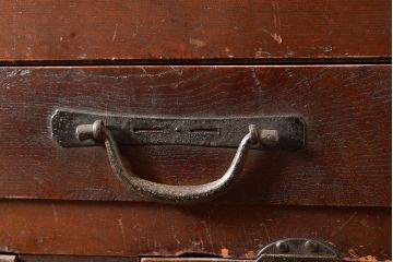 和製アンティーク　ヒノキ材・ケヤキ材　激レアサイズ!!堂々とした存在感抜群の九尺収納箪笥(水屋箪笥、夜具箪笥、布団箪笥、キャビネット、収納棚)(R-048768)