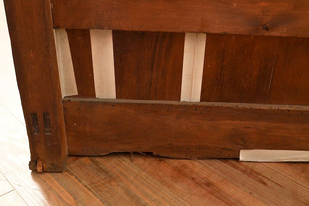 和製アンティーク　ヒノキ材・ケヤキ材　激レアサイズ!!堂々とした存在感抜群の九尺収納箪笥(水屋箪笥、夜具箪笥、布団箪笥、キャビネット、収納棚)(R-048768)