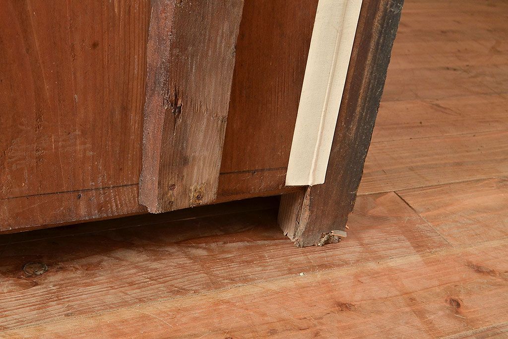 和製アンティーク　ヒノキ材・ケヤキ材　激レアサイズ!!堂々とした存在感抜群の九尺収納箪笥(水屋箪笥、夜具箪笥、布団箪笥、キャビネット、収納棚)(R-048768)