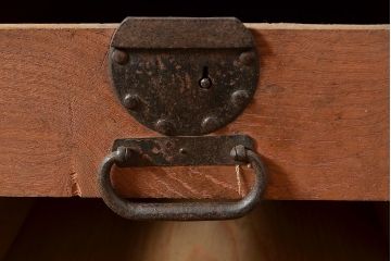 和製アンティーク　ヒノキ材・ケヤキ材　激レアサイズ!!堂々とした存在感抜群の九尺収納箪笥(水屋箪笥、夜具箪笥、布団箪笥、キャビネット、収納棚)(R-048768)