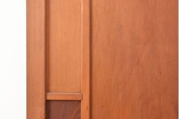 アンティーク建具　昭和初期　秋田杉　ケヤキ材をアクセントにした、おしゃれなデザインの木製扉(ドア、建具)(R-048771)