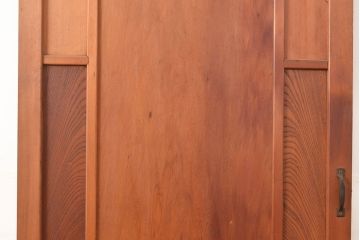 アンティーク建具　昭和初期　秋田杉　ケヤキ材をアクセントにした、おしゃれなデザインの木製扉(ドア、建具)(R-048771)