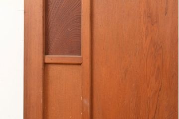アンティーク建具　昭和初期　秋田杉　ケヤキ材をアクセントにした、おしゃれなデザインの木製扉(ドア、建具)(R-048771)