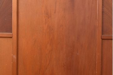 アンティーク建具　昭和初期　秋田杉　ケヤキ材をアクセントにした、おしゃれなデザインの木製扉(ドア、建具)(R-048771)