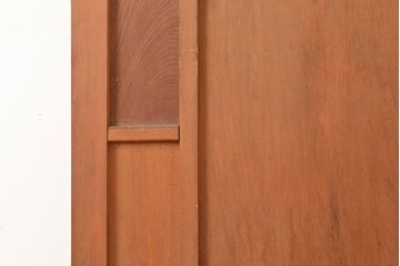 アンティーク建具　昭和初期　秋田杉　ケヤキ材をアクセントにした、おしゃれなデザインの木製扉(ドア、建具)(R-048771)