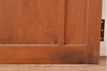 アンティーク建具　昭和初期　秋田杉　ケヤキ材をアクセントにした、おしゃれなデザインの木製扉(ドア、建具)(R-048771)