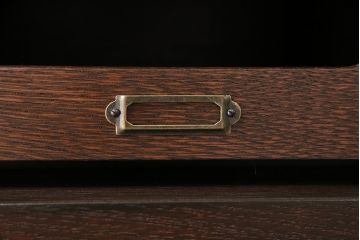 イギリスアンティーク人気デザイン再現製作　上品な佇まいが高級感を醸し出すオーク材製縦型シャツケース(ガラスケース、ショーケース、チェスト)(R-048772)