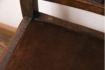 アンティーク家具　イギリス　オーク材　ツイストの背もたれと脚が目を引くチェア4脚セット(ダイニングチェア、椅子)(R-048780)
