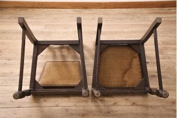 イギリスアンティーク　オーク材　クラシカルなチェア2脚セット(ダイニングチェア、椅子)(R-048781)