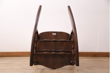 中古　九州民芸家具　ゆったりとした時間を過ごせる、贅沢なロッキングチェア(アームチェア、椅子)(R-048782)