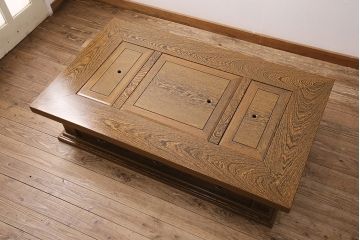 アンティーク雑貨　最高級品　特大!　鉄刀木(タガヤサン)無垢材を贅沢に使用した関西長火鉢のローテーブル(長火鉢、囲炉裏、座卓、リビングテーブル)(R-048783)