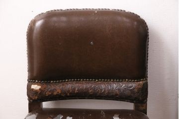 アンティーク家具　ベルギー　オーク材　ジャンクスタイルの空間づくりにおすすめなチェア4脚セット(ダイニングチェア、椅子)(R-048784)