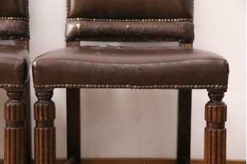 アンティーク家具　ベルギー　オーク材　ジャンクスタイルの空間づくりにおすすめなチェア4脚セット(ダイニングチェア、椅子)(R-048784)