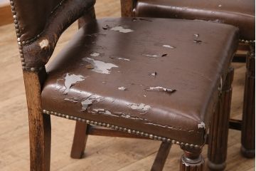アンティーク家具　ベルギー　オーク材　ジャンクスタイルの空間づくりにおすすめなチェア4脚セット(ダイニングチェア、椅子)(R-048784)