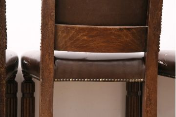 アンティーク家具　ベルギー　オーク材　ジャンクスタイルの空間づくりにおすすめなチェア4脚セット(ダイニングチェア、椅子)(R-048784)