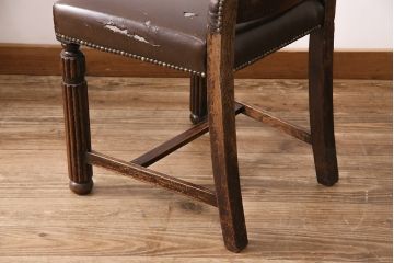 アンティーク家具　ベルギー　オーク材　ジャンクスタイルの空間づくりにおすすめなチェア4脚セット(ダイニングチェア、椅子)(R-048784)