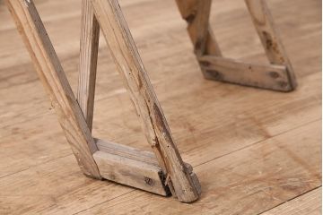 フランスアンティーク　使い込まれた風合いが魅力のラダー(はしご、ディスプレイ用)(R-048785)