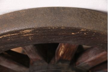 アンティーク雑貨　大八車　趣溢れる佇まいが魅力的な木製車輪(ディスプレイ、ガーデニング雑貨)(R-048786)