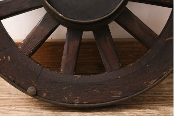 アンティーク雑貨　大八車　趣溢れる佇まいが魅力的な木製車輪(ディスプレイ、ガーデニング雑貨)(R-048786)