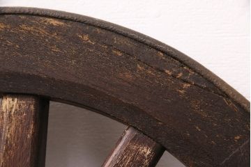 アンティーク雑貨　大八車　趣溢れる佇まいが魅力的な木製車輪(ディスプレイ、ガーデニング雑貨)(R-048786)