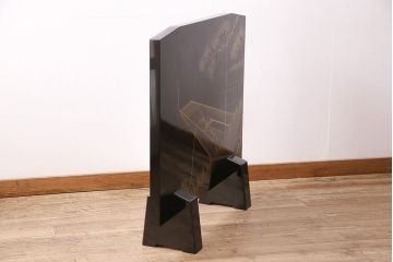中古　民芸家具　輪島塗　浜高悦朗作　和の風情たっぷりな高蒔絵の衝立(定価約200万円)(つい立て)(R-048792)