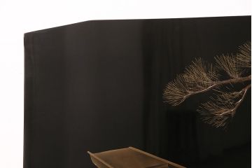 中古　民芸家具　輪島塗　浜高悦朗作　和の風情たっぷりな高蒔絵の衝立(定価約200万円)(つい立て)(R-048792)