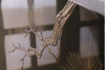 中古　民芸家具　輪島塗　浜高悦朗作　和の風情たっぷりな高蒔絵の衝立(定価約200万円)(つい立て)(R-048792)