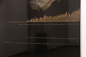 中古　民芸家具　輪島塗　浜高悦朗作　和の風情たっぷりな高蒔絵の衝立(定価約200万円)(つい立て)(R-048792)