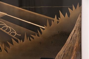中古　民芸家具　輪島塗　浜高悦朗作　和の風情たっぷりな高蒔絵の衝立(定価約200万円)(つい立て)(R-048792)