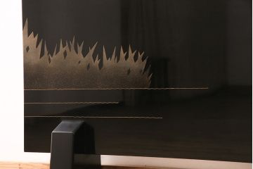 中古　民芸家具　輪島塗　浜高悦朗作　和の風情たっぷりな高蒔絵の衝立(定価約200万円)(つい立て)(R-048792)