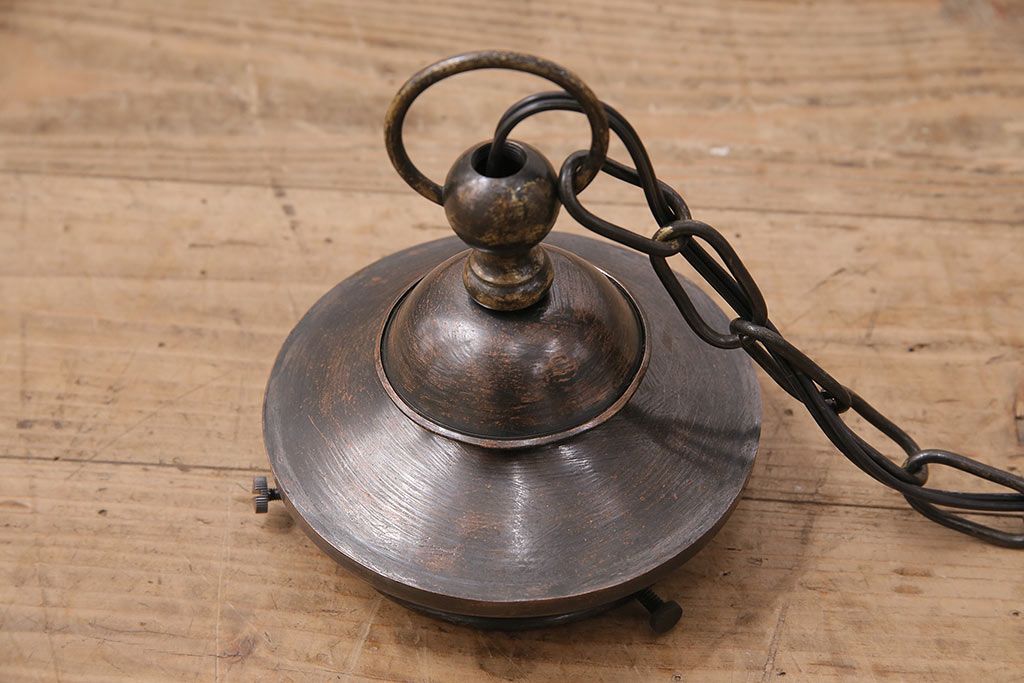 アンティーク照明　ブラケットのデザインが格好いいペンダントライト(天井照明、吊り下げ照明)(R-048795)