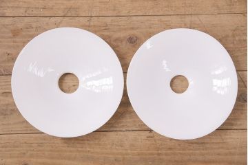 アンティーク照明　レトロな空間づくりにおすすめ!平笠シェードの吊り下げ照明2個セット(ペンダントライト、天井照明、電笠)(R-048800)