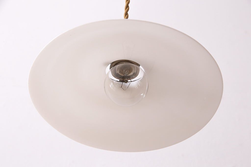 アンティーク照明　レトロな空間づくりにおすすめ!平笠シェードの吊り下げ照明(ペンダントライト、天井照明、電笠)(R-048802)