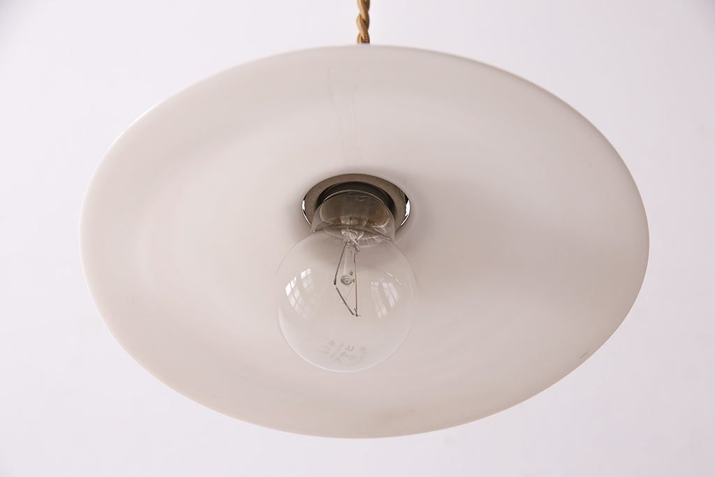 アンティーク照明　レトロな空間づくりにおすすめ!平笠シェードの吊り下げ照明(ペンダントライト、天井照明、電笠)(R-048803)