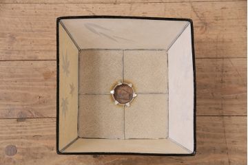 和製アンティーク　和紙風のデザインがお洒落!笹の葉と紅葉が浮かび上がる天井照明(吊り下げ照明、ペンダントライト、シェード)(R-048804)