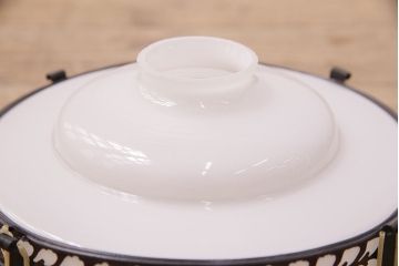 アンティーク照明　セルロイド装飾がおしゃれ!昭和レトロな雰囲気が漂う天井照明(吊り下げ照明、ペンダントライト、シェード)(R-048805)