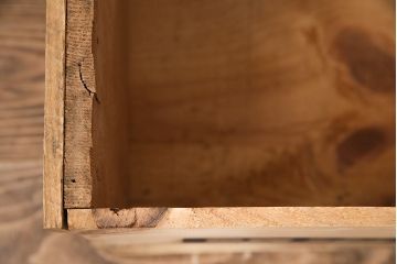 昭和レトロ　アンティーク雑貨　雪印マーガリン・明治バター　レトロな空間づくりにおすすめの木箱2個セット(収納ボックス、収納箱、看板)(R-048809)