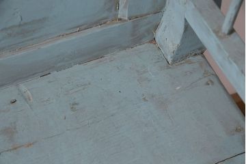 海外アンティーク　シャビーなペイントがお洒落なベンチ(長椅子、板座チェア)(R-048810)