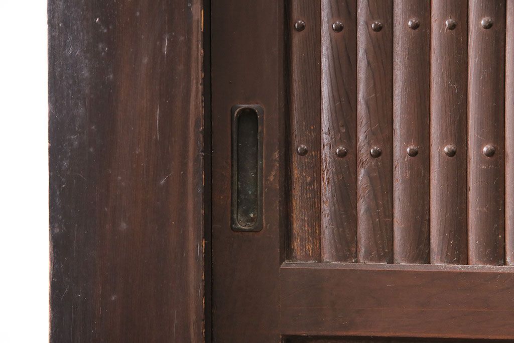 和製アンティーク　ヒノキ材　渋い和の雰囲気を醸し出す、明治大正期の水屋箪笥(重ね箪笥、食器棚、キャビネット、収納棚)(R-048812)