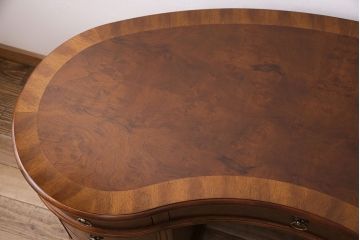 中古　極美品　DREXEL HERITAGE(ドレクセルヘリテイジ)　Cameo Classics(キャメオクラシックス)　高級感溢れるキドニーデスク(定価約170万円)(両袖デスク、机、在宅ワーク、在宅用ワークデスク)(R-048820)