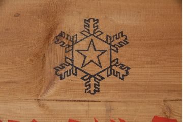 昭和レトロ　アンティーク雑貨　英語のロゴがおしゃれ!雪印バターの木箱(収納ボックス、収納箱、看板)(R-048821)