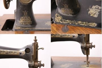 ジャンク品　SINGER(シンガー)社　お洒落なアンティークの空間を演出するミシンテーブル(シンガーミシン、ミシン台、ディスプレイ、工業用ミシン)(R-048822)
