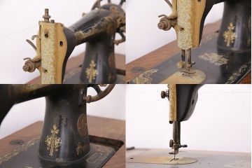 ジャンク品　SINGER(シンガー)社　お洒落なアンティークの空間を演出するミシンテーブル(シンガーミシン、ミシン台、ディスプレイ、工業用ミシン)(R-048822)