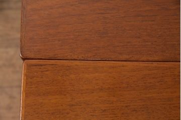 北欧ヴィンテージ　デンマーク製　チーク材　レア品!4wayで使える便利なエレベーターテーブル(エクステンション、リフティング、ダイニング、センターテーブル、ビンテージ)(R-048823)